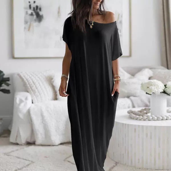 Florani® | ROSALIE Oversized Asymmetric Off-Shoulder Casual Dress